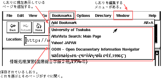 $B?^(B1 Netscape $B$N(B Bookmarks $B%a%K%e!<(B(Unix)